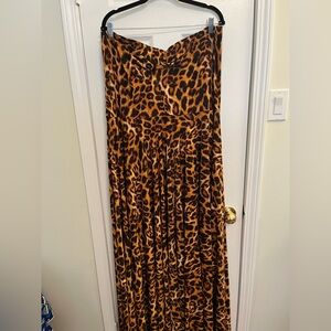 Onion by Whitney Mero Leopard Print Strapless Maxi Dress